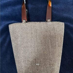 Vintage Italian Elaine Turner Tweed with tortoise brown handles - NWOT